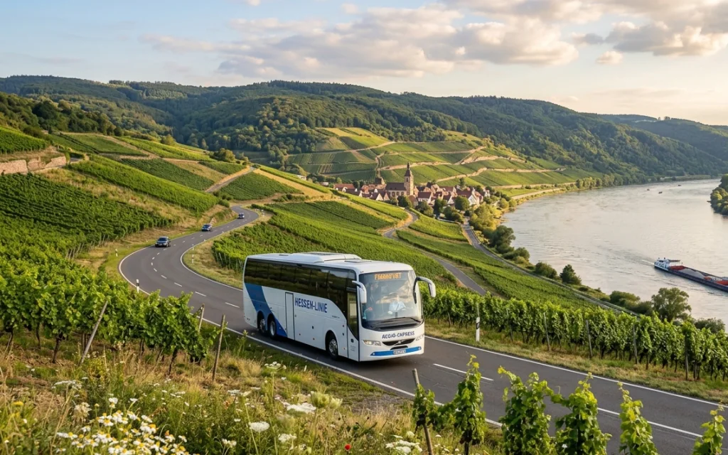 Reisebus unterwegs in der Metropolregion Wiesbaden